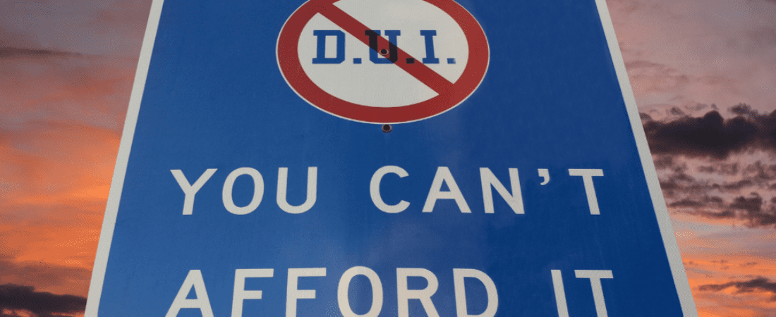 No to DUI road sign